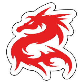 Tribal Dragon Sticker (Red)